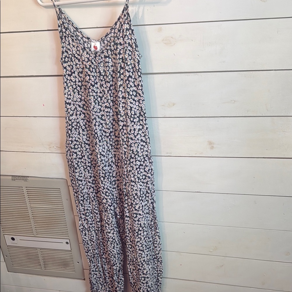 Floral Navy and White Jumpsuit